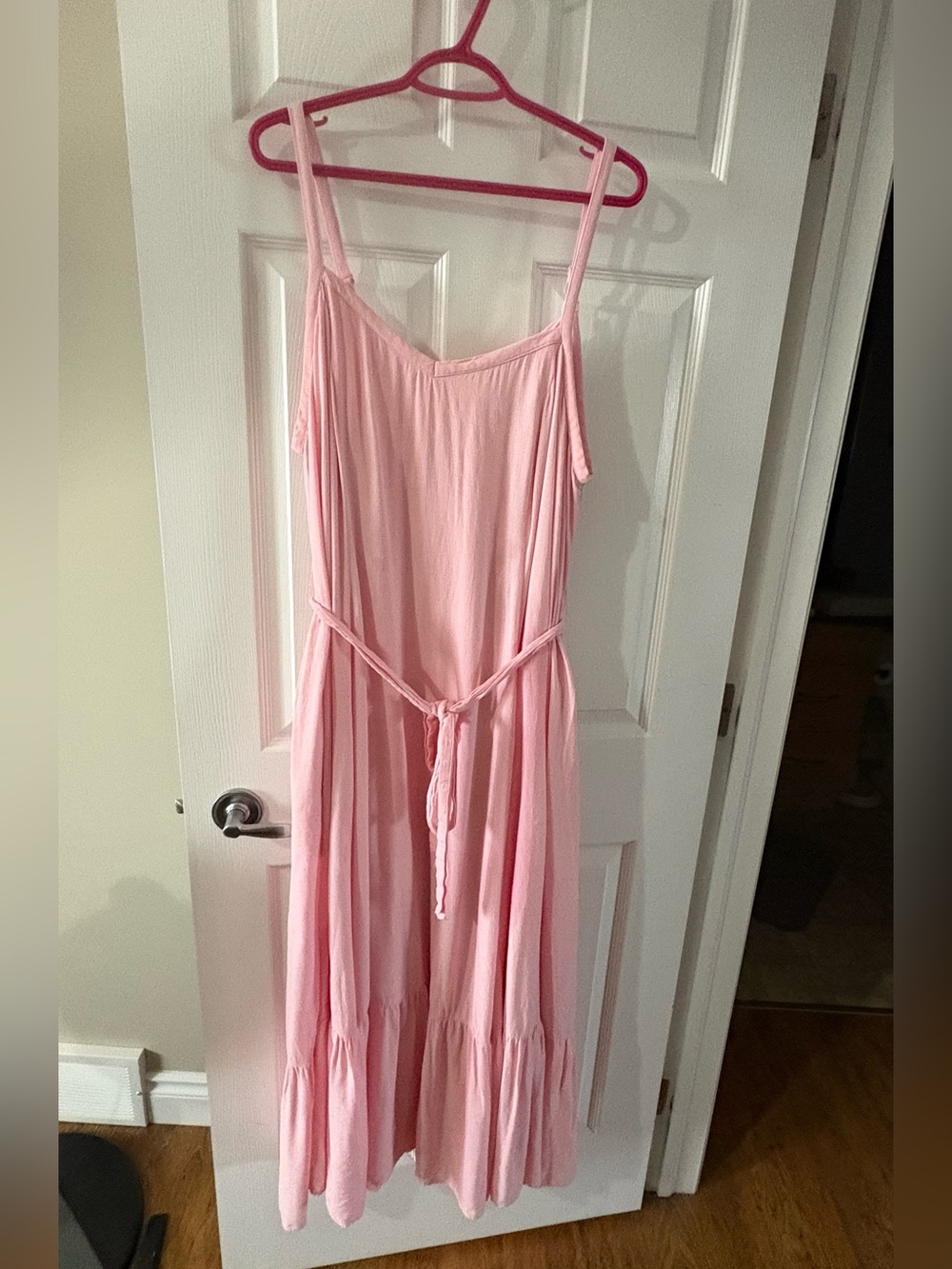 torrid Soft Pink Sleeveless Maxi dress with Tie Waist